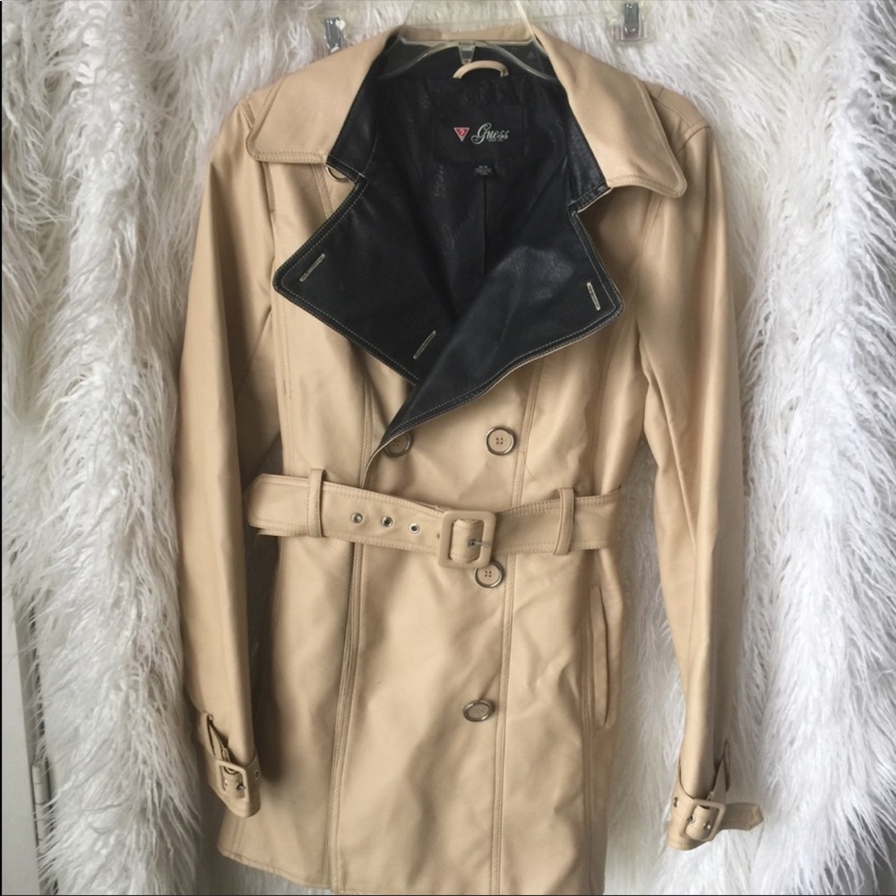 Guess faux leather trench coat